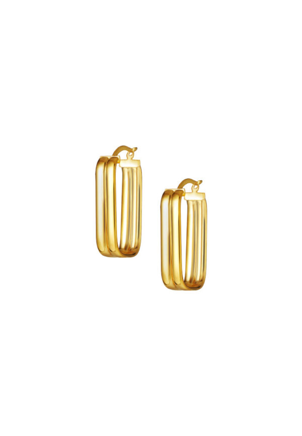 TOMEI Lusso Italia Rectangular Hoop Earrings, Yellow Gold 916