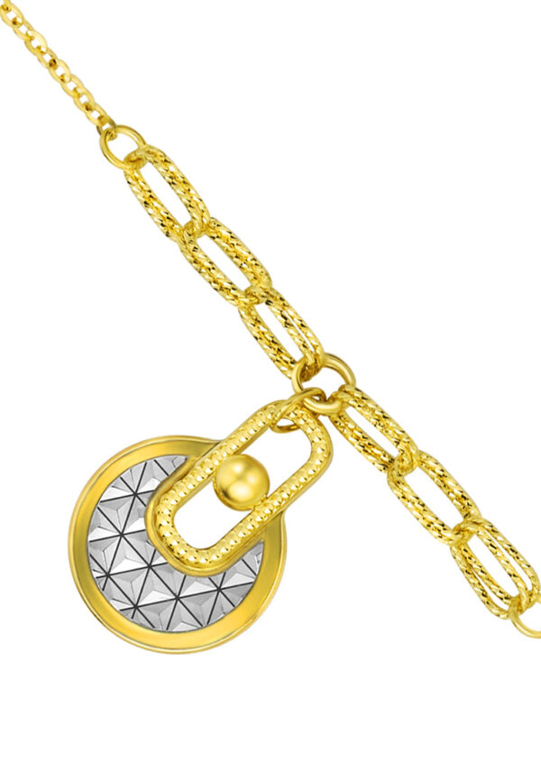 TOMEI Lusso Italia Dual-Tone Lock Pad Bracelet, Yellow Gold 916