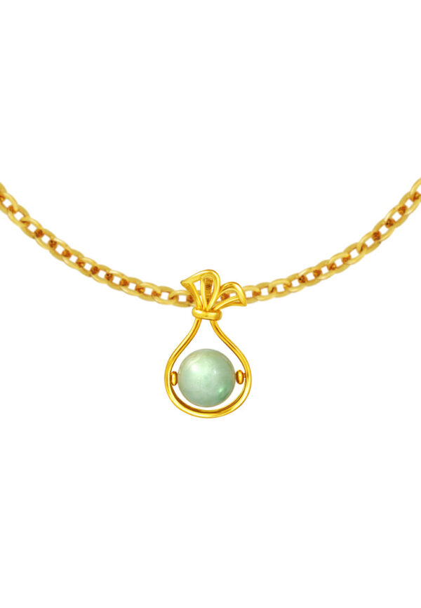 TOMEI Money Bag Jade Pendant, Yellow Gold 916
