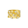TOMEI Diamond Cut Collection Quintuple Ring, Yellow Gold 916