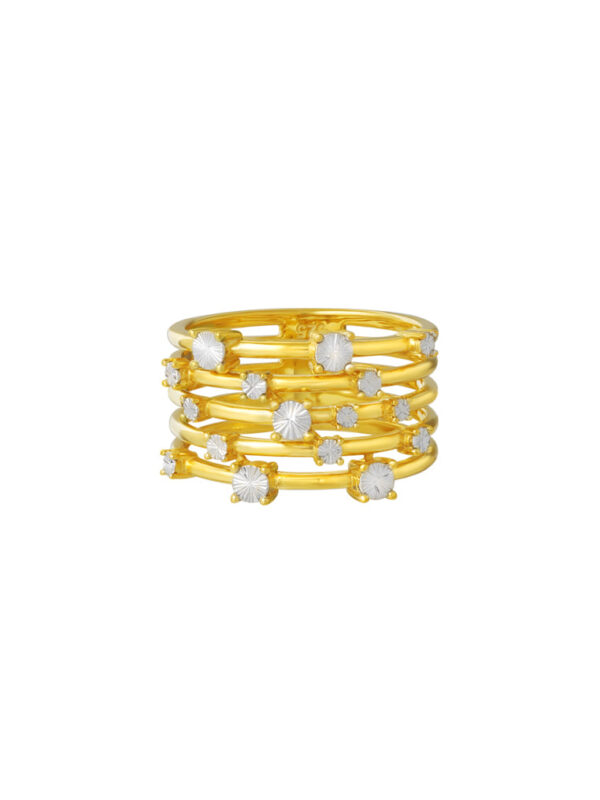 TOMEI Diamond Cut Collection Quintuple Ring, Yellow Gold 916