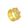 TOMEI Diamond Cut Collection Quintuple Ring, Yellow Gold 916