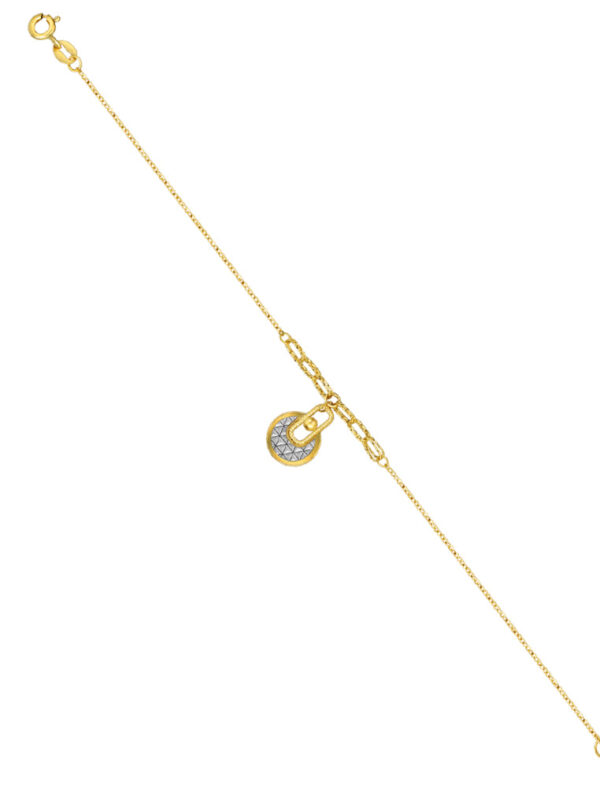 TOMEI Lusso Italia Dual-Tone Lock Pad Bracelet, Yellow Gold 916