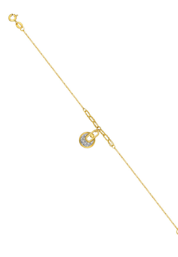 TOMEI Lusso Italia Dual-Tone Lock Pad Bracelet, Yellow Gold 916