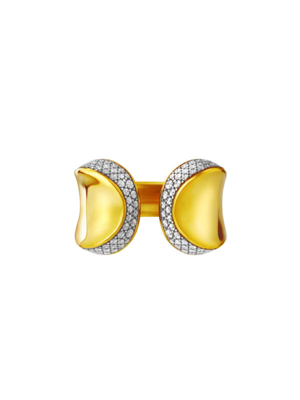 TOMEI Diamond Cut Collection Open Ring, Yellow Gold 916