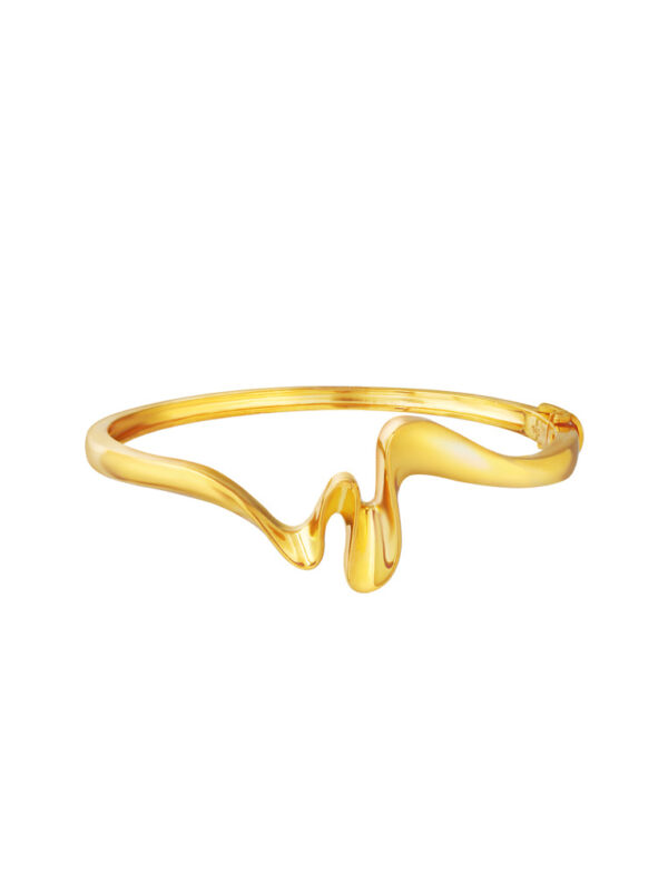 TOMEI Anastasia Wave-Like Bangle, Yellow Gold 916