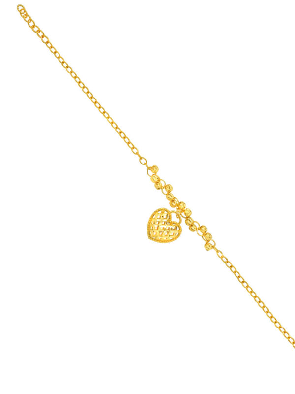 TOMEI Heart Net Bracelet, Yellow Gold 916