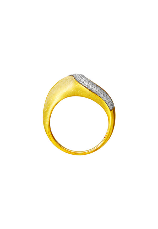 TOMEI Diamond Cut Collection Curvy Ring, Yellow Gold 916