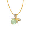 TOMEI Diamond Cut Collection, The Ribbon Jade Pendant, Yellow Gold 916