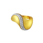 TOMEI Diamond Cut Collection Curvy Ring, Yellow Gold 916