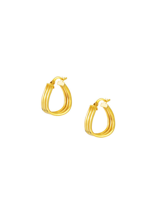 TOMEI Lusso Italia Stripe Loop Earrings, Yellow Gold 916