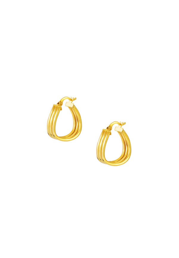 TOMEI Lusso Italia Stripe Loop Earrings, Yellow Gold 916