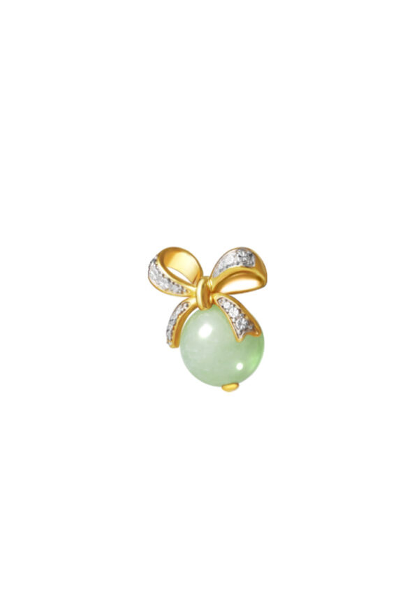 TOMEI Diamond Cut Collection, The Ribbon Jade Pendant, Yellow Gold 916