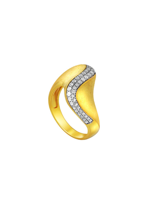 TOMEI Diamond Cut Collection Curvy Ring, Yellow Gold 916