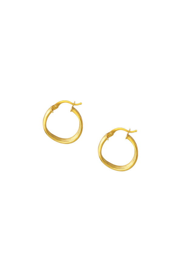 TOMEI Lusso Italia Stripe Loop Earrings, Yellow Gold 916