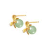 TOMEI Diamond Cut Collection, The Ribbon Jade Earrings, Yellow Gold 916