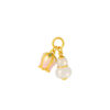 TOMEI Nephrite Pink Lotus Charm, Yellow Gold 999