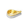 TOMEI Diamond Cut Collection 2-in-1 Curved Ring, Yellow Gold 916