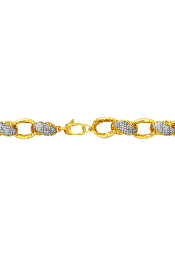 TOMEI Diamond Cut Collection Link Bracelet, Yellow Gold 916