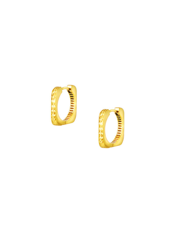 TOMEI Lusso Italia Square Loop Earrings, Yellow Gold 916