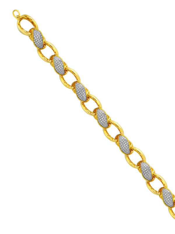 TOMEI Diamond Cut Collection Link Bracelet, Yellow Gold 916