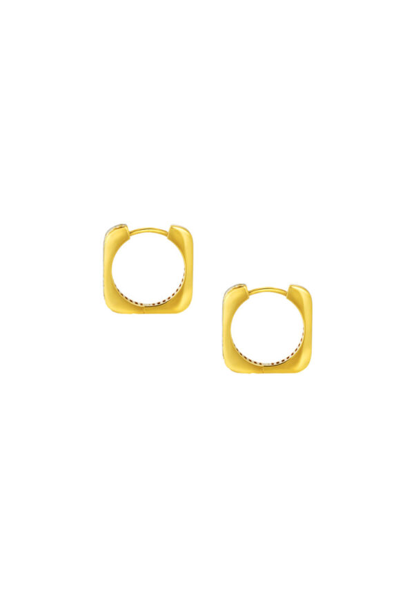 TOMEI Lusso Italia Square Loop Earrings, Yellow Gold 916