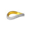TOMEI Diamond Cut Collection 2-in-1 Curved Ring, Yellow Gold 916
