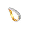 TOMEI Diamond Cut Collection 2-in-1 Curved Ring, Yellow Gold 916