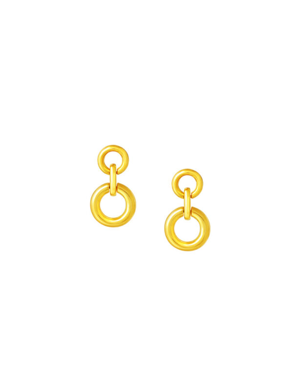 TOMEI Lusso Italia Duo-Circle Earrings, Yellow Gold 916