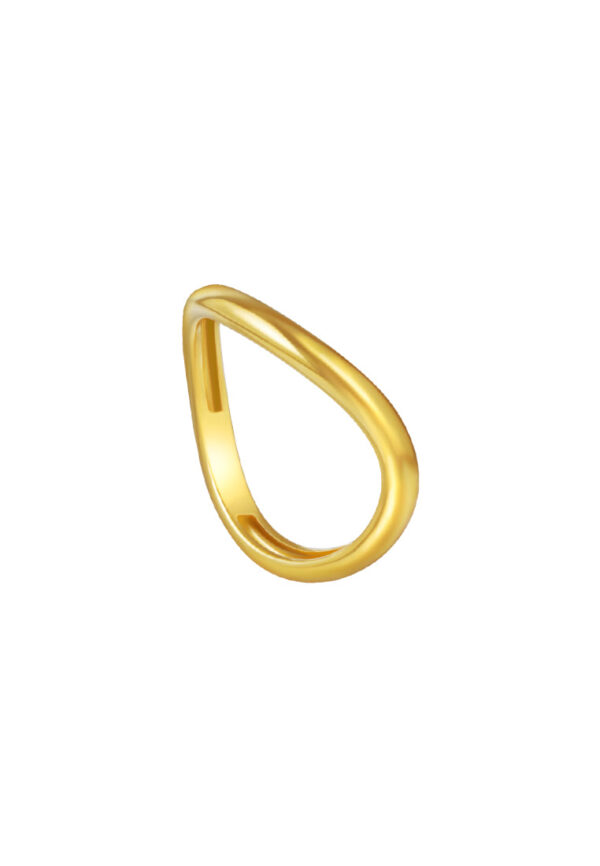TOMEI Diamond Cut Collection 2-in-1 Curved Ring, Yellow Gold 916