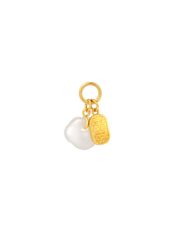 TOMEI Nephrite Healthy & Peace Charm, Yellow Gold 999