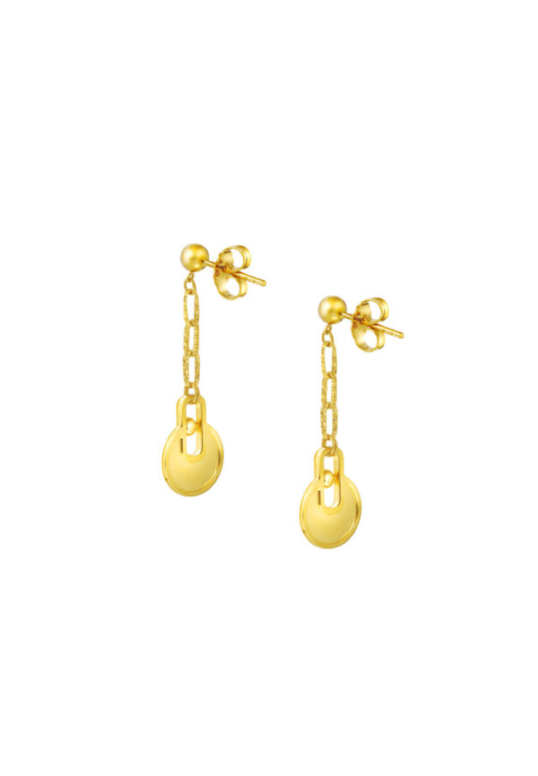 TOMEI Lusso Italia Dual-Tone Lock Pad Earrings, Yellow Gold 916