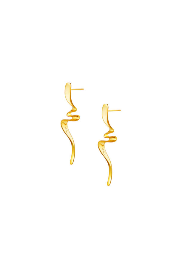 TOMEI Anastasia Wave-Like Earrings, Yellow Gold 916