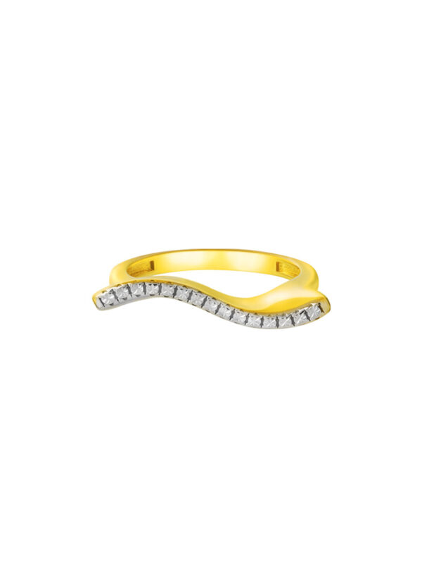 TOMEI Diamond Cut Collection Wavy Ring, Yellow Gold 916