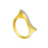 TOMEI Diamond Cut Collection Wavy Ring, Yellow Gold 916
