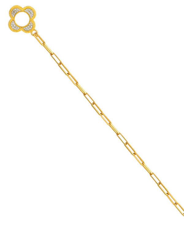 TOMEI Diamond Cut Collection Flower Bracelet, Yellow Gold 916