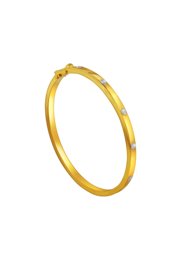 TOMEI Diamond Cut Collection Bangle, Yellow Gold 916