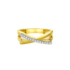 TOMEI Diamond Cut Collection Criss Cross Ring, Yellow Gold 916