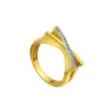 TOMEI Diamond Cut Collection Criss Cross Ring, Yellow Gold 916