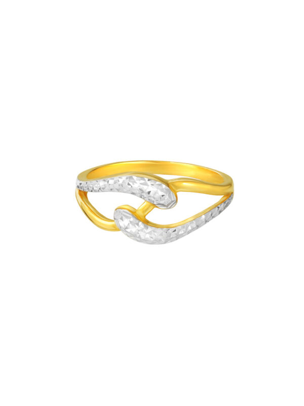 TOMEI Dual-Tone Ring, Yellow Gold 916