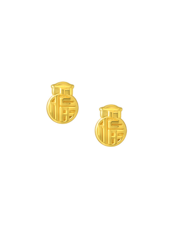 TOMEI Fu-Zi Earrings, Yellow Gold 916