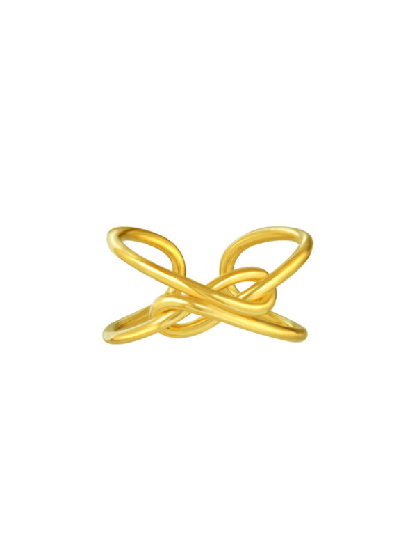 TOMEI Knotted Open Ring, Yellow Gold 916