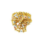 TOMEI Lusso Italia Tri-Tone Floral Ring, Yellow Gold 916