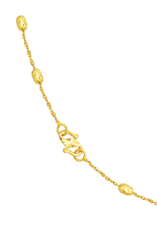 TOMEI Lasered Rugby Necklace, Yellow Gold 916
