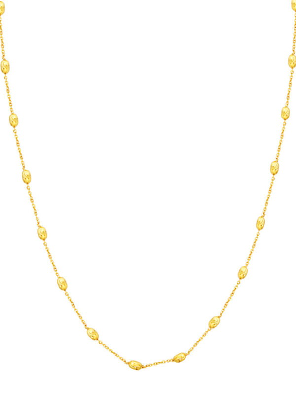 TOMEI Lasered Rugby Necklace, Yellow Gold 916