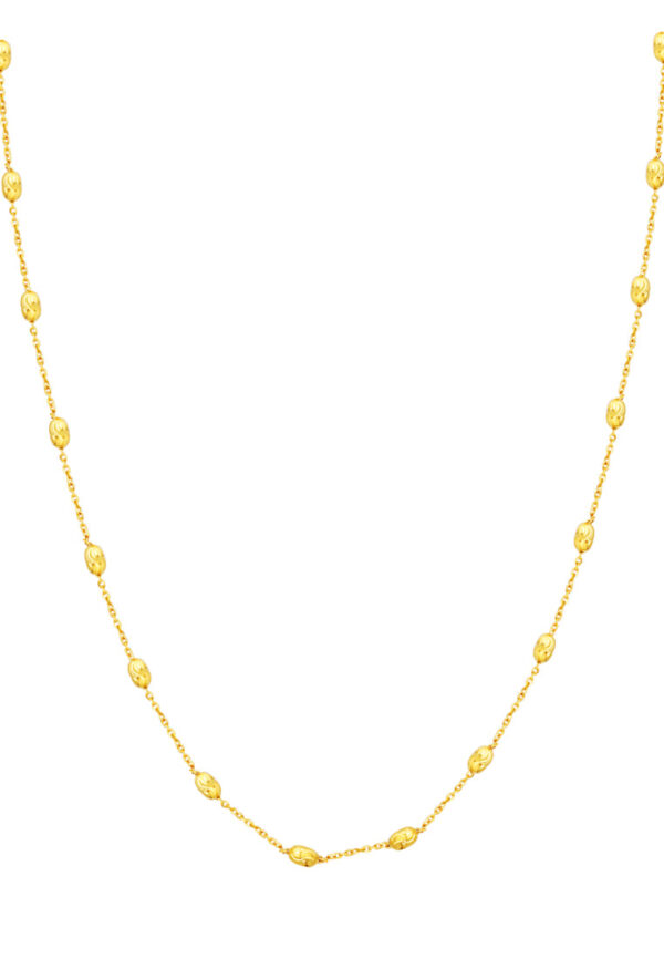 TOMEI Lasered Rugby Necklace, Yellow Gold 916