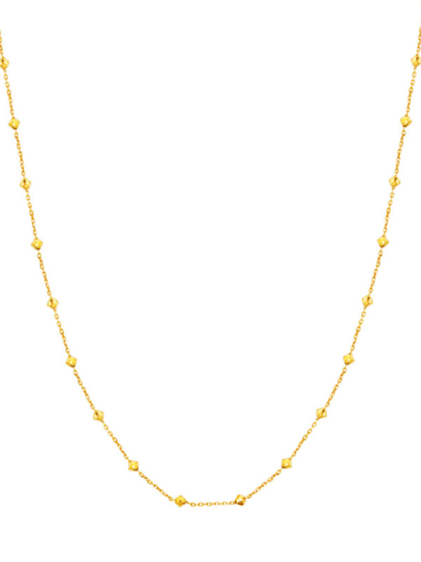 TOMEI Lasered Ball Necklace, Yellow Gold 916