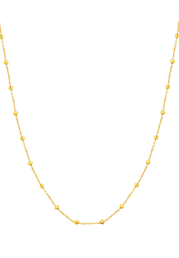 TOMEI Lasered Ball Necklace, Yellow Gold 916