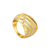 TOMEI Lusso Italia Dual-Tone Wave Inspired Ring, Yellow Gold 916