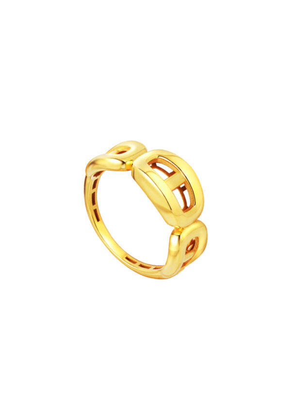 TOMEI Lusso Italia Buckle Concept Ring, Yellow Gold 916